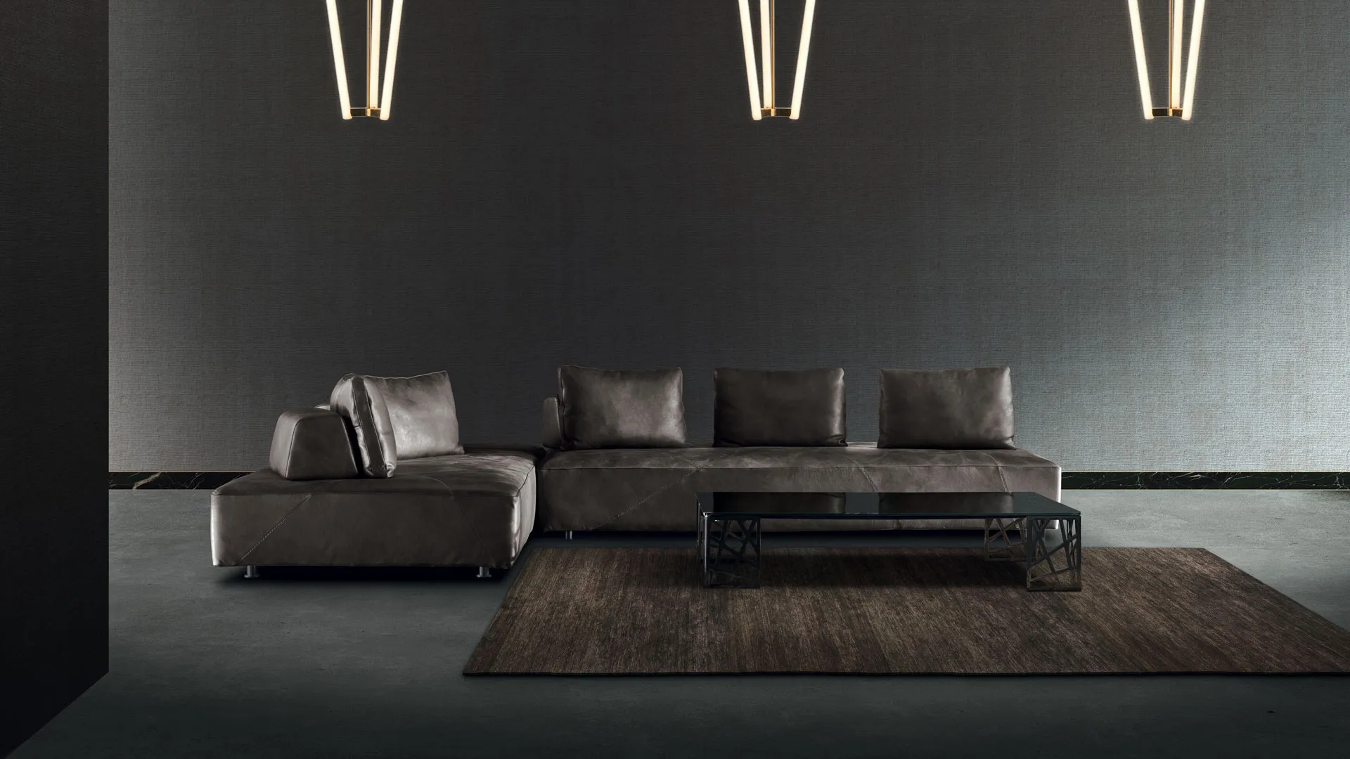 Divano in pelle di design Alfred Lof's